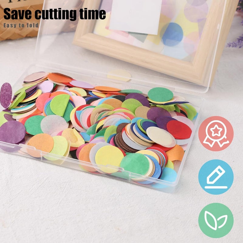 Koogel 1 Inch Round Tissue Paper, Table Confetti Dots Multicolor Circles 20 Assorted Colors for Arts Greeting Cards Scrapbooking DIY 2400 PCS - Image 3